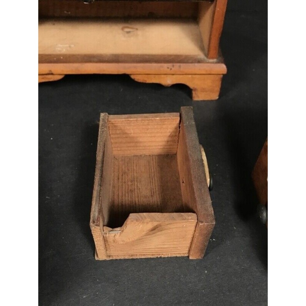 Vintage Spice cabinet German Rustic Wood farmhouse kitchen decor primitive prop - Picture 6 of 12